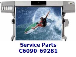 C6090-69281 - Printhead carriage assembly - Includes carriage, carriage height tool, cutter assembly, carriage position sensor and line sensor.