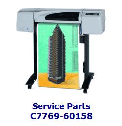 C7769-60158 - Left end cover and EIO cover (Gray) COVER WHITE (SVC) - Right cover Left end cover and EIO cover - White or Gray plastic cover on left side