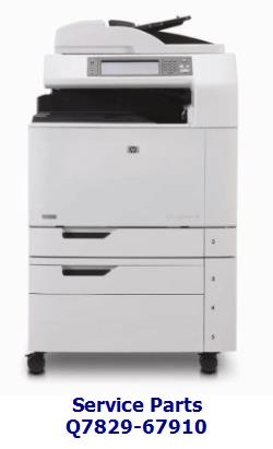 Q7829-67910 - ADF jam access cover - Located on the left top side of the printer - To remove paper jam from the ADF