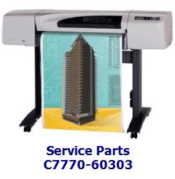 c7770-60303 - BACK PLATEN 42 inch (SVC) - RCBack platen assembly - Curved cover/guide that is installed below the paper drive roller - For use with 42-inch plotters